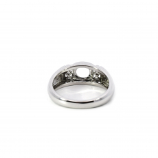 Round 6mm Ring Semi Mount in 14K White Gold with Diamond Accents