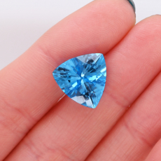 Swiss Blue Topaz Trillion 13mm Single Piece Approximately 7.50 Carat