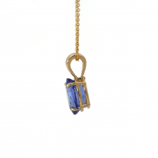 Tanzanite Oval 0.74 Carat  Pendant in 14K Yellow Gold (Chain Not Included )