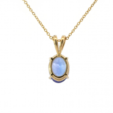 Tanzanite Oval 0.74 Carat  Pendant in 14K Yellow Gold (Chain Not Included )