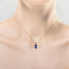 Tanzanite Oval 0.74 Carat  Pendant in 14K Yellow Gold (Chain Not Included )