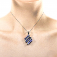 Tanzanite Oval 1.30 Carat Pendant in 925 Sterling Silver