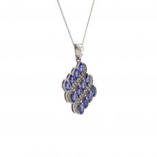 Tanzanite Oval 1.30 Carat Pendant in 925 Sterling Silver