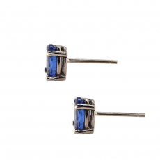 Tanzanite Oval 1.49 Carat Stud Earrings in 14K White Gold