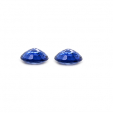 Thai Blue Sapphire Round 7.0mm Matching Pair Approximately 2.64 Carat