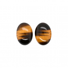 Tiger Eye Cab Oval 18x13mm Matching Pair Approximately 21 Carat