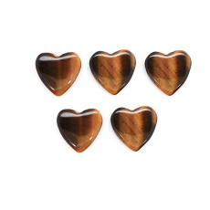 Tiger's Eye Cabs Heart Shape 10mm Approximately 10 Carat