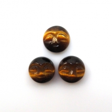 Tiger's Eye Faces Round 10mm Approximately 10 Carat