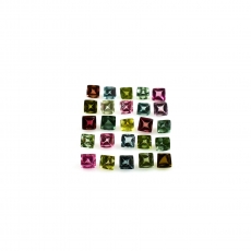 Tourmaline Buff Top Square Cut 3mm Approximately 4.00 Carat