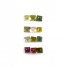 Tourmaline Buff Top Square Cut 4mm Approximately 4.00 Carat