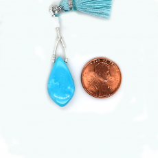 Turquoise Drop Leaf Shape 23x12mm Drilled Bead Single Piece