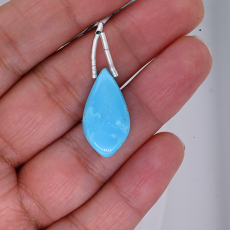 Turquoise Drop Leaf Shape 23x12mm Drilled Bead Single Piece