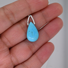 Turquoise Drops Almond Shape 19x11mm Drilled Bead Single Piece