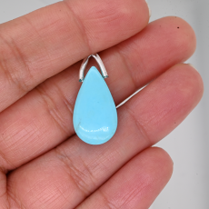 Turquoise Drops Almond Shape 21x12mm Drilled Bead Single Piece