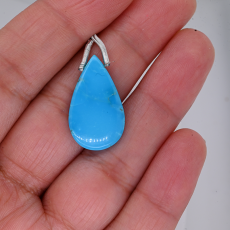 Turquoise Drops Almond Shape 24x14mm Drilled Bead Single Piece