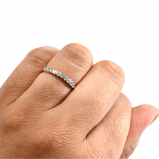 White Diamond 0.11 Carat Stackable Ring Band in 14K White Gold