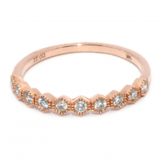 White Diamond 0.20 Carat Stackable Wedding Ring Band in 14K Rose Gold