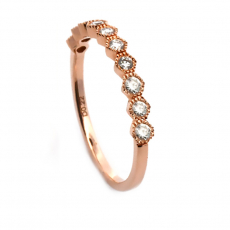 White Diamond 0.20 Carat Stackable Wedding Ring Band in 14K Rose Gold