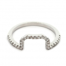 White Diamond 0.23 Carat Stackable Ring Band in 14K White Diamond