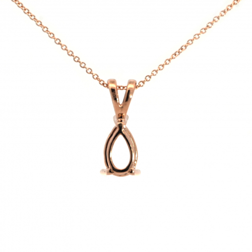 7x5mm Pear Shape Pendant Finding In 14k Gold(chain Not Included)