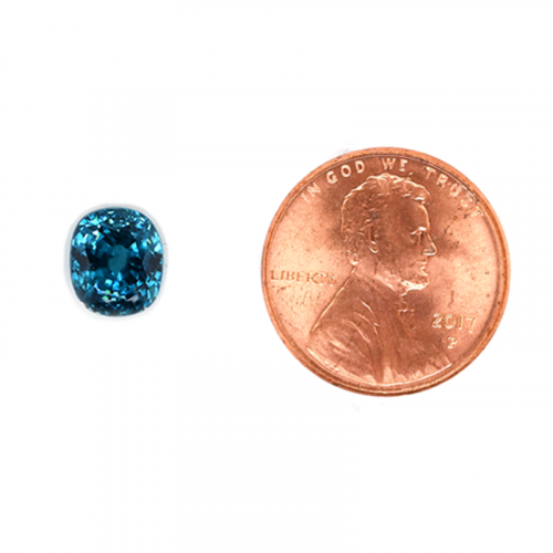 Blue Zircon Oval 5.2x4.8 Single Piece Approximately1.39 Carat