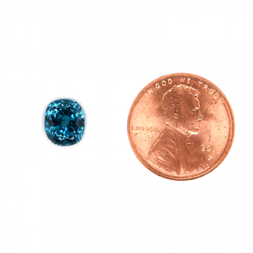 Blue Zircon Oval 5.6x4.9 Single Piece Approximately1.63