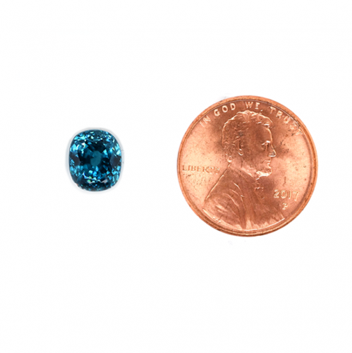 Blue Zircon Oval 5.7x4.9 Single Piece Approximately1.62