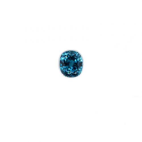 Blue Zircon Oval 5.7x4.9 Single Piece Approximately1.62