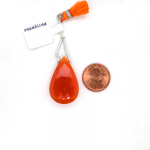 Carnelian Drops Almond Shape 32x19mm Single Piece