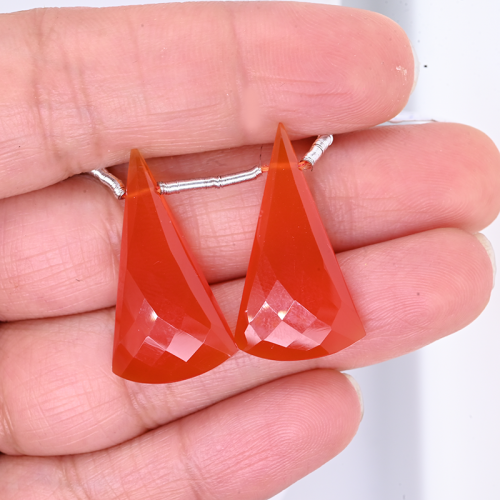 Carnelian Drops Conical Shape 28x15mm Drilled Bead Matching