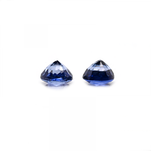 Nigerian Blue Sapphire Round 5.2mm Matching Pair Approximately 1.74 Carat