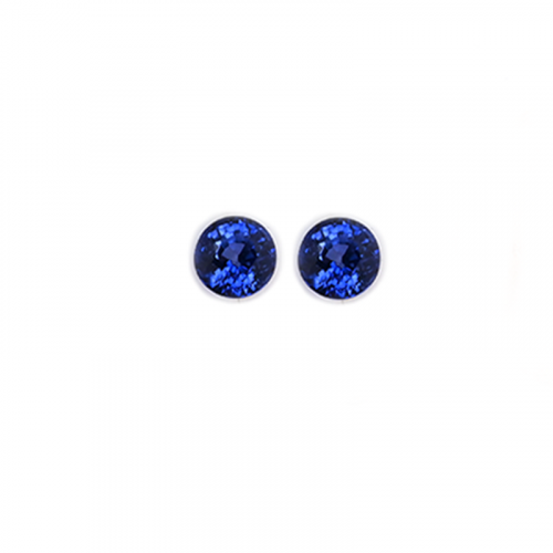 Nigerian Blue Sapphire Round 5.2mm Matching Pair Approximately 1.74 Carat