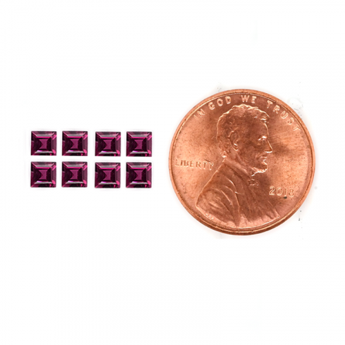 Rhodolite Garnet Princess Cut  4mm Approximately 3.2 Carat